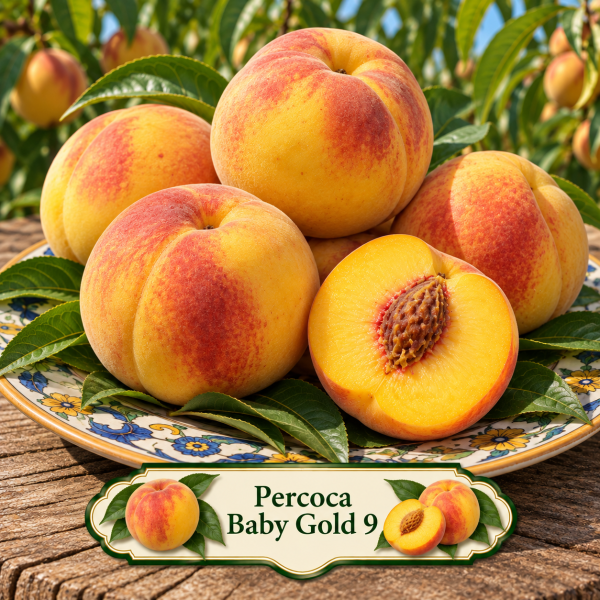 Percoca ‘Baby Gold 9’ – Prunus persica – vaso Ø 26 – pianta di 3 anni