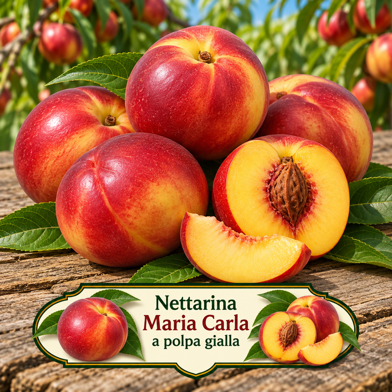 Nettarina ‘Maria Carla’ – Prunus persica var. nucipersica – vaso Ø 26 – pianta di 3 anni