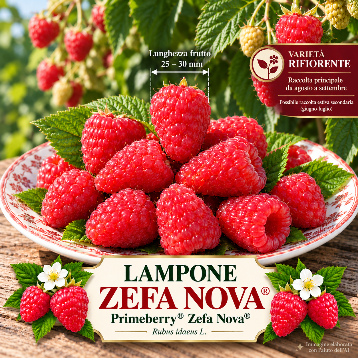 Lampone Zeva Nova – Rubus idaeus – vaso Ø 16 cm